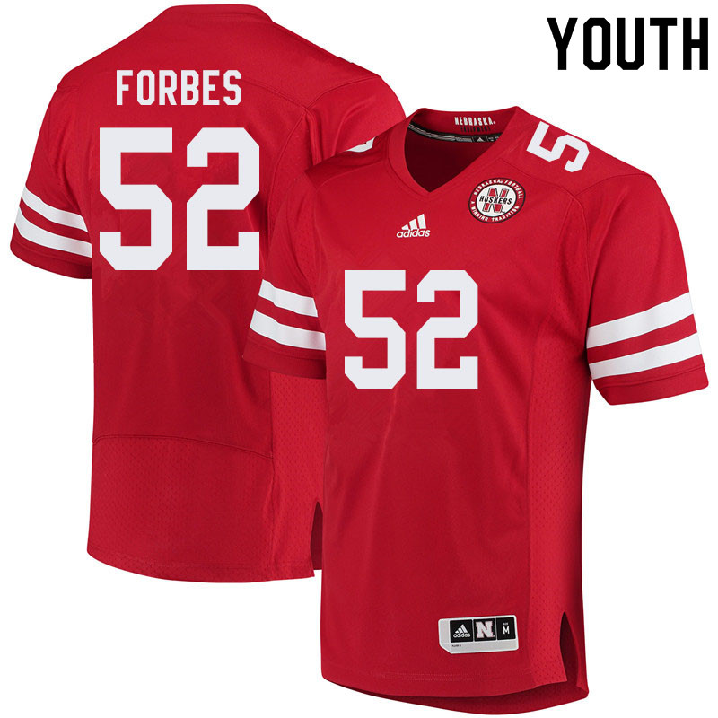 Youth #52 AJ Forbes Nebraska Cornhuskers College Football Jerseys Sale-Red - Click Image to Close
